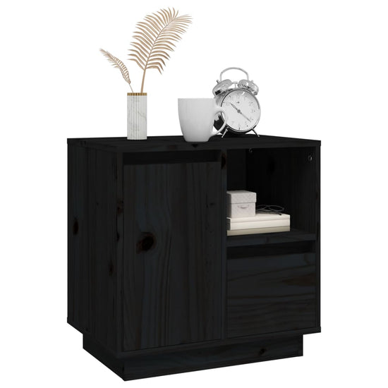 Nachtkastjes 2 st 50x34x50 cm massief grenenhout zwart MeubelReus