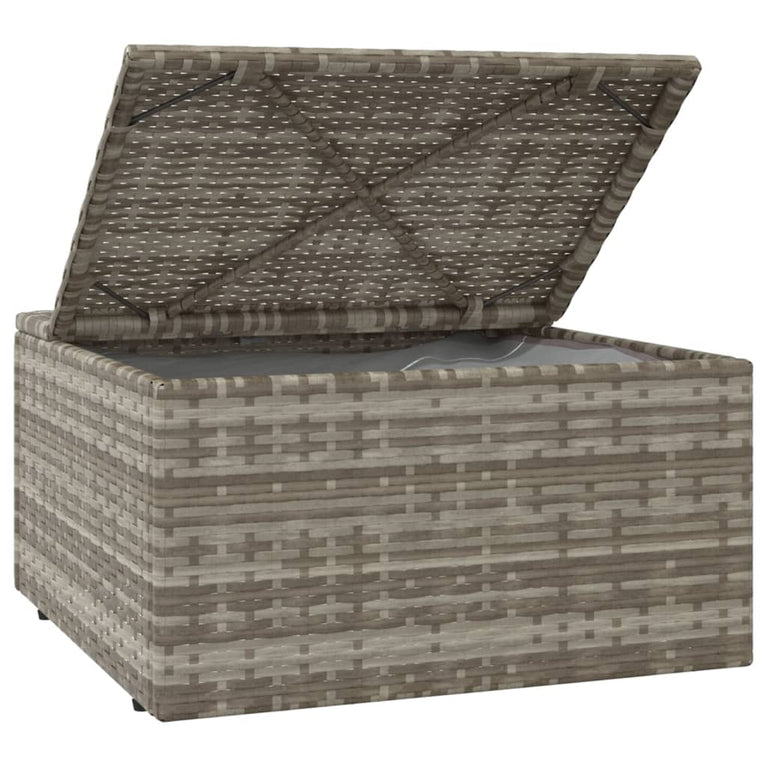 3-delige Loungeset met kussens poly rattan grijs MeubelReus