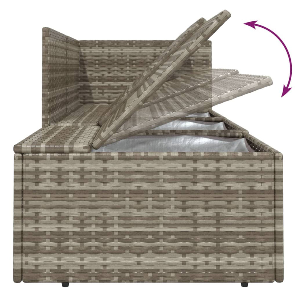 4-delige Loungeset met kussens poly rattan grijs MeubelReus