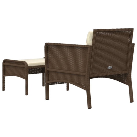 2-delige Loungeset met kussens poly rattan bruin MeubelReus