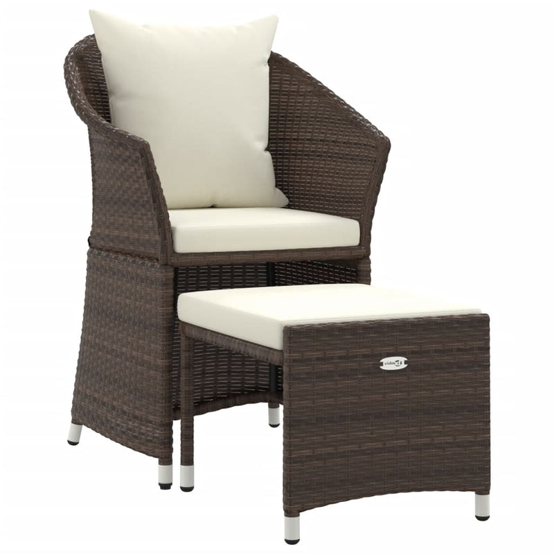 2-delige Loungeset met kussens poly rattan bruin MeubelReus