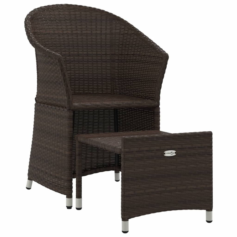 2-delige Loungeset met kussens poly rattan bruin MeubelReus