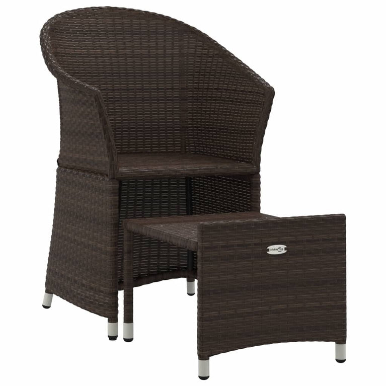 2-delige Loungeset met kussens poly rattan bruin MeubelReus