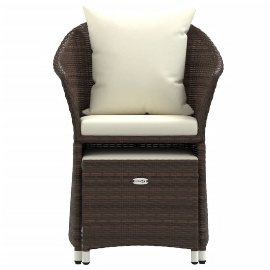 2-delige Loungeset met kussens poly rattan bruin MeubelReus