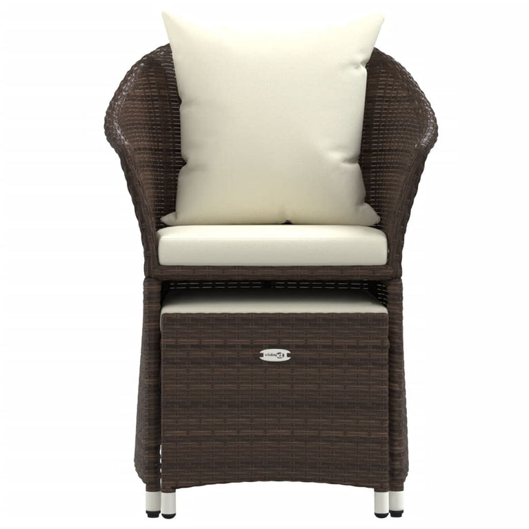 2-delige Loungeset met kussens poly rattan bruin MeubelReus