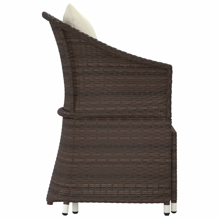 2-delige Loungeset met kussens poly rattan bruin MeubelReus