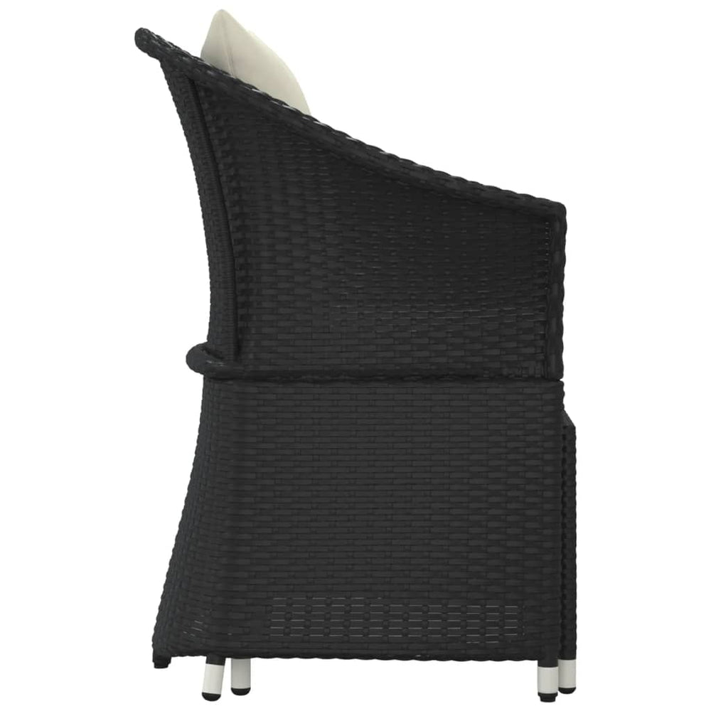 2-delige Loungeset met kussens poly rattan zwart MeubelReus