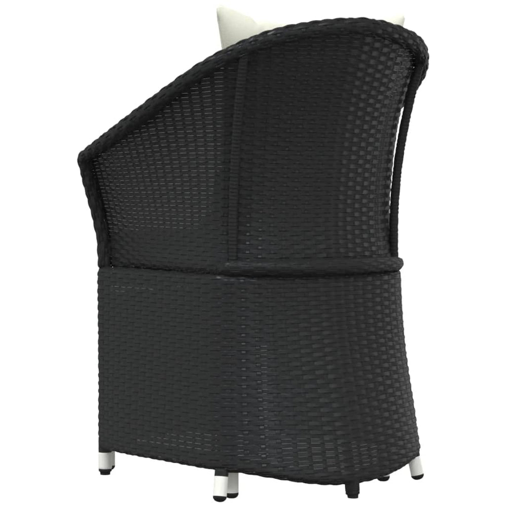 2-delige Loungeset met kussens poly rattan zwart MeubelReus