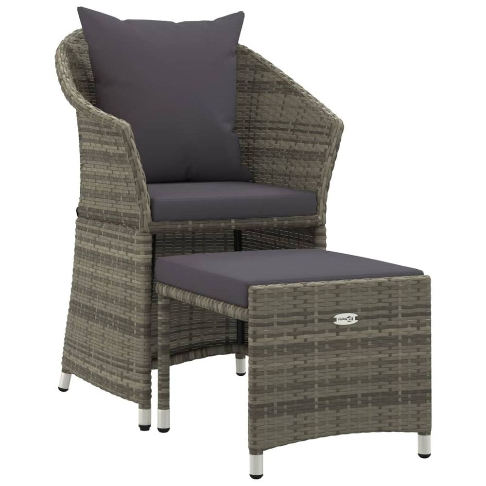 2-delige Loungeset met kussens poly rattan grijs MeubelReus