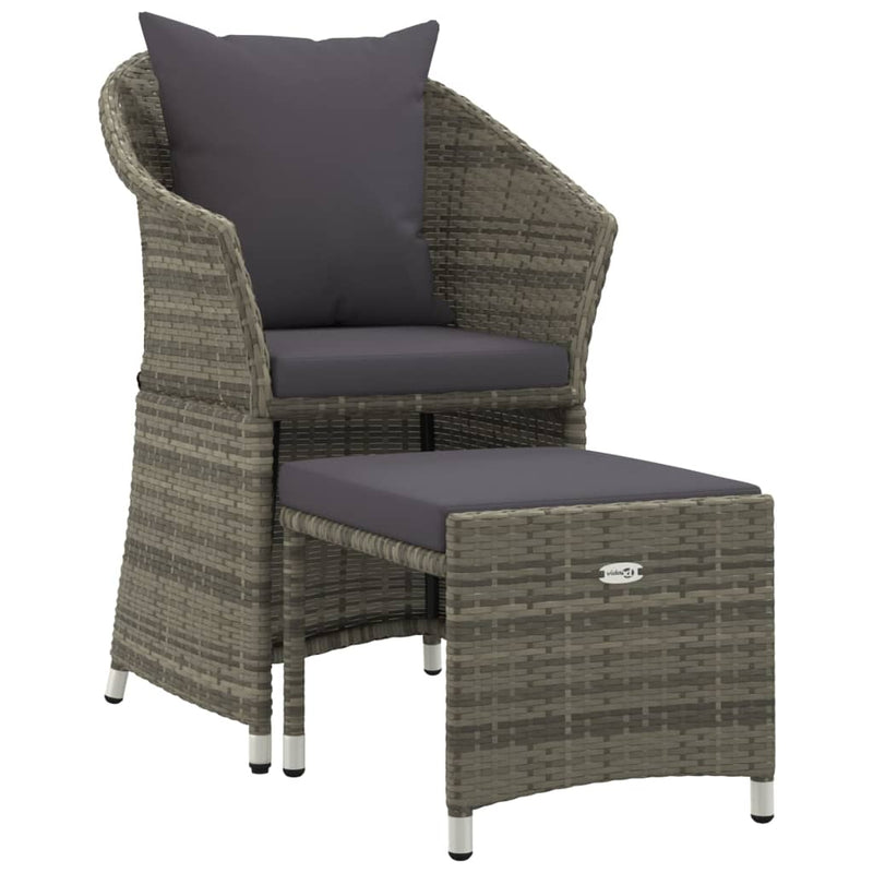 2-delige Loungeset met kussens poly rattan grijs MeubelReus