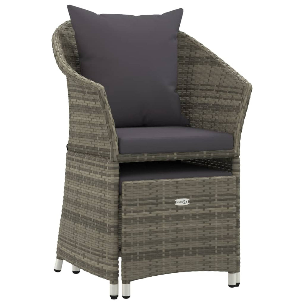 2-delige Loungeset met kussens poly rattan grijs MeubelReus