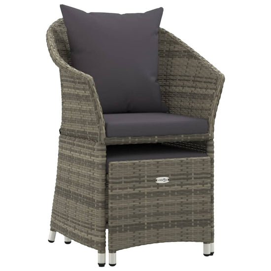 2-delige Loungeset met kussens poly rattan grijs MeubelReus