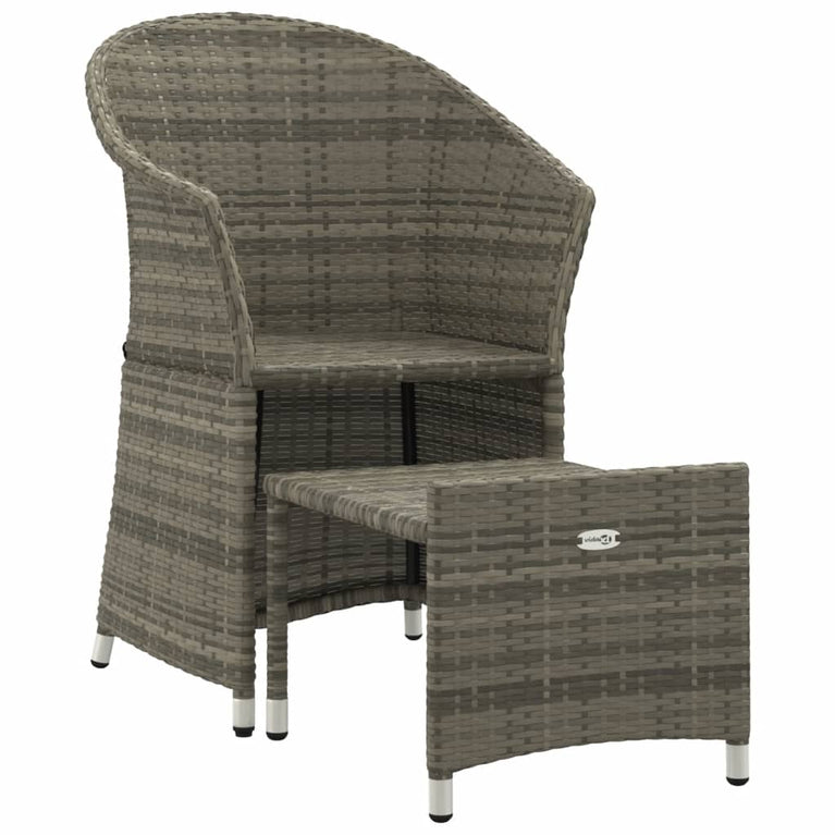 2-delige Loungeset met kussens poly rattan grijs MeubelReus