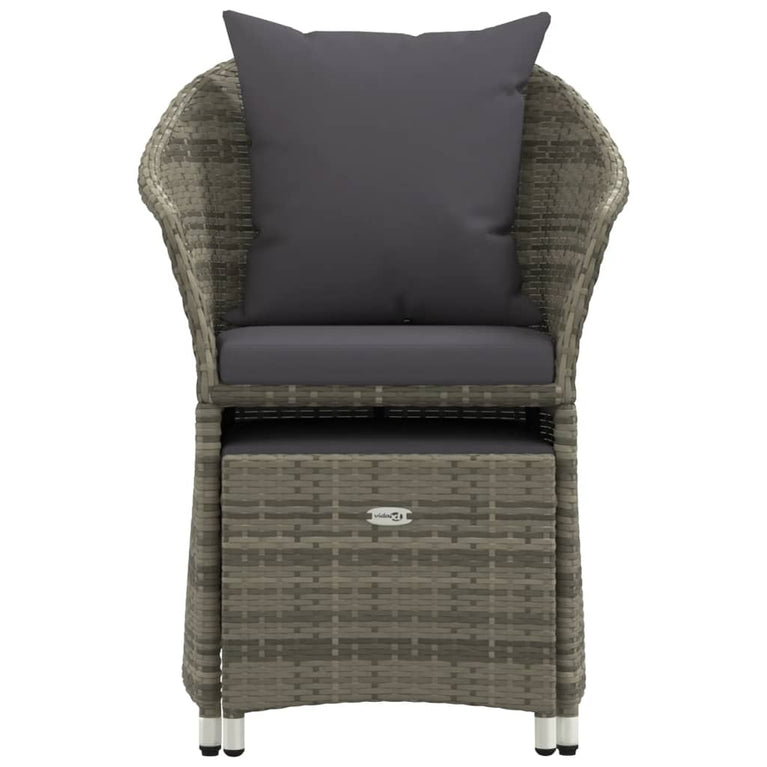 2-delige Loungeset met kussens poly rattan grijs MeubelReus