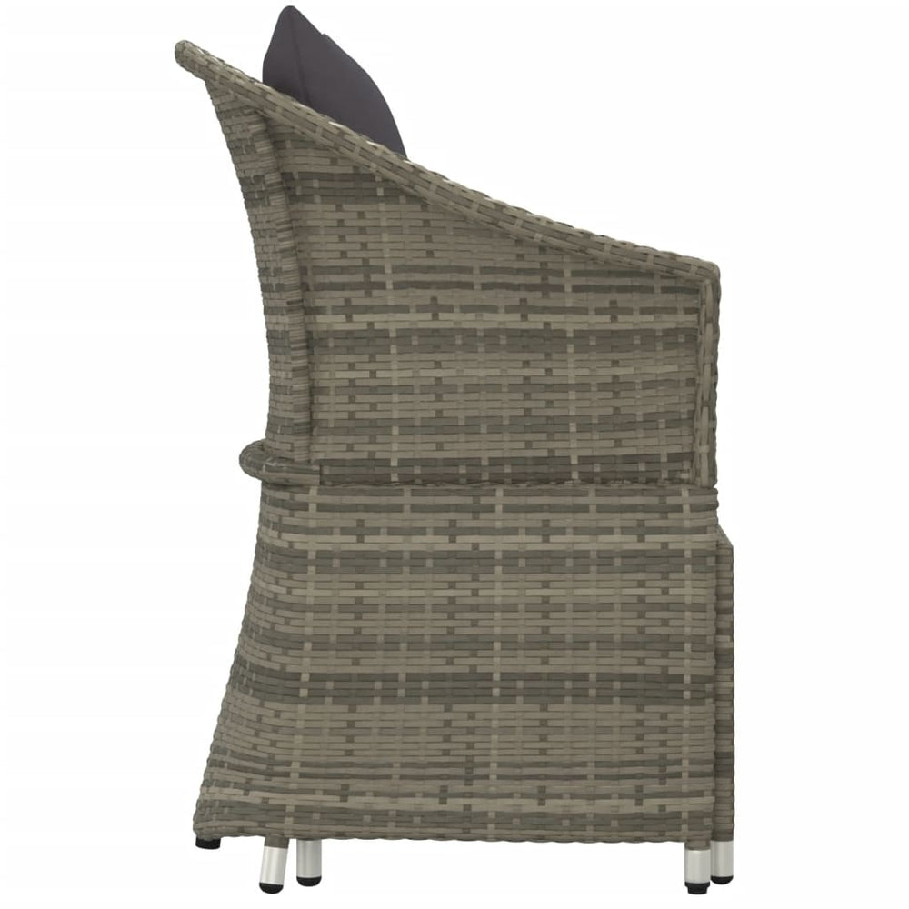 2-delige Loungeset met kussens poly rattan grijs MeubelReus