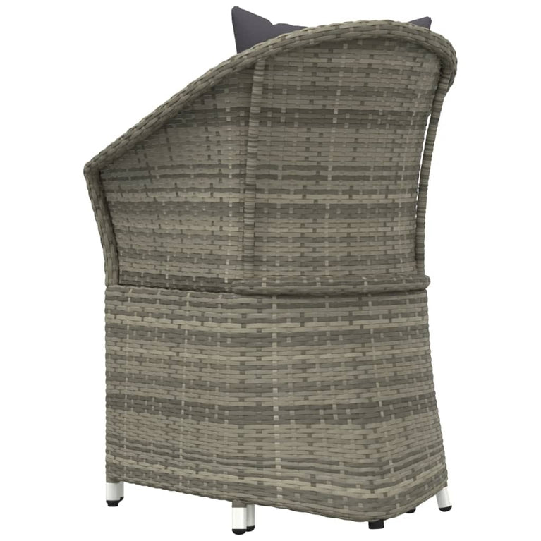 2-delige Loungeset met kussens poly rattan grijs MeubelReus