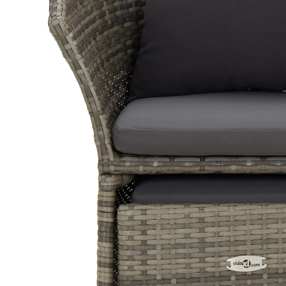 2-delige Loungeset met kussens poly rattan grijs MeubelReus