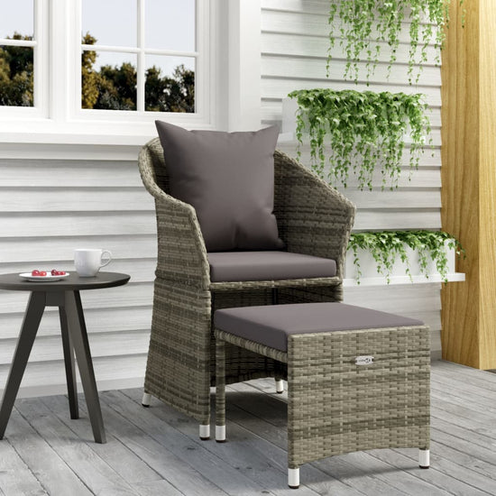 2-delige Loungeset met kussens poly rattan grijs MeubelReus