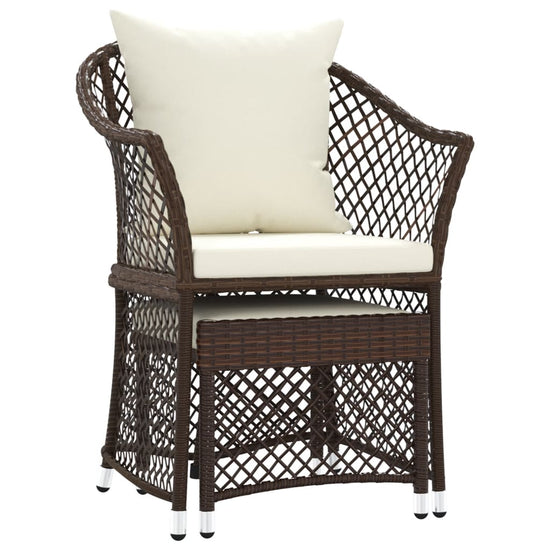 2-delige Loungeset met kussens poly rattan bruin MeubelReus