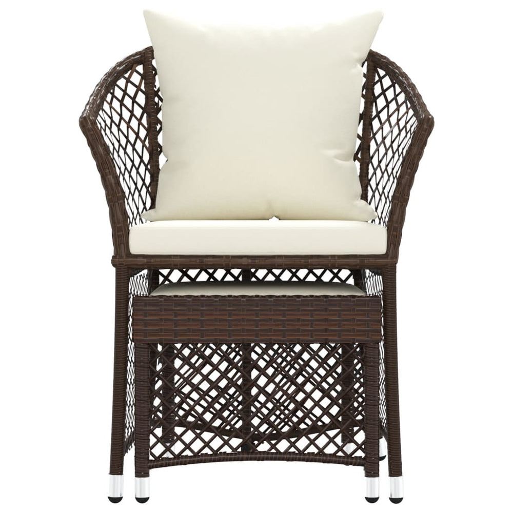 2-delige Loungeset met kussens poly rattan bruin MeubelReus