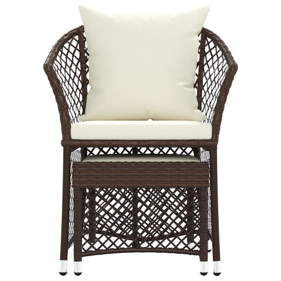2-delige Loungeset met kussens poly rattan bruin MeubelReus