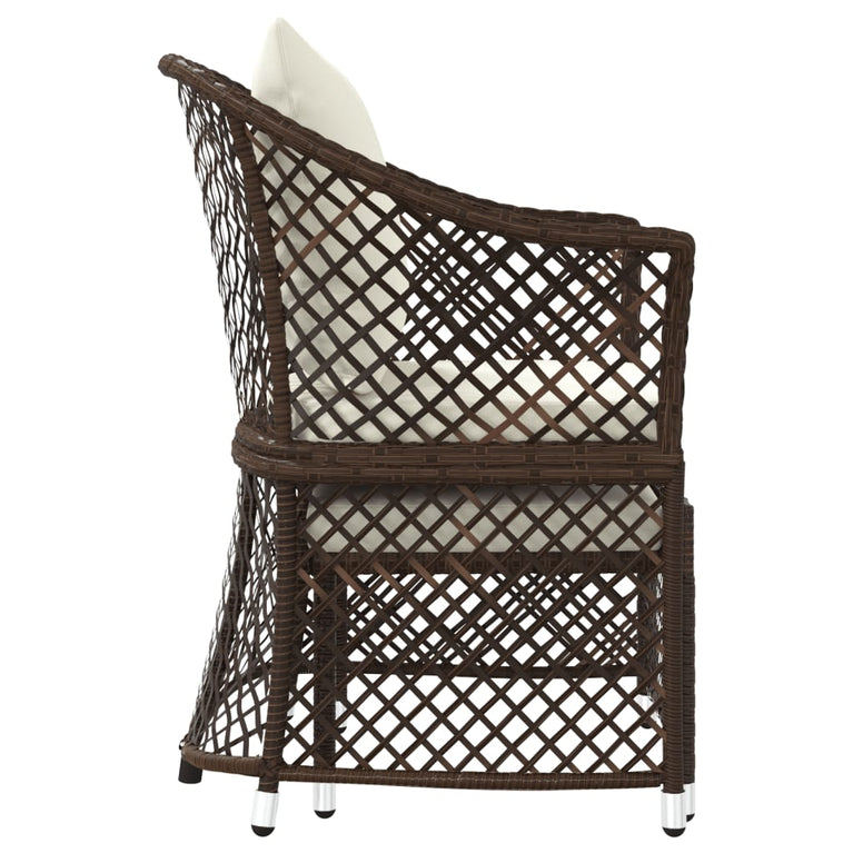 2-delige Loungeset met kussens poly rattan bruin MeubelReus