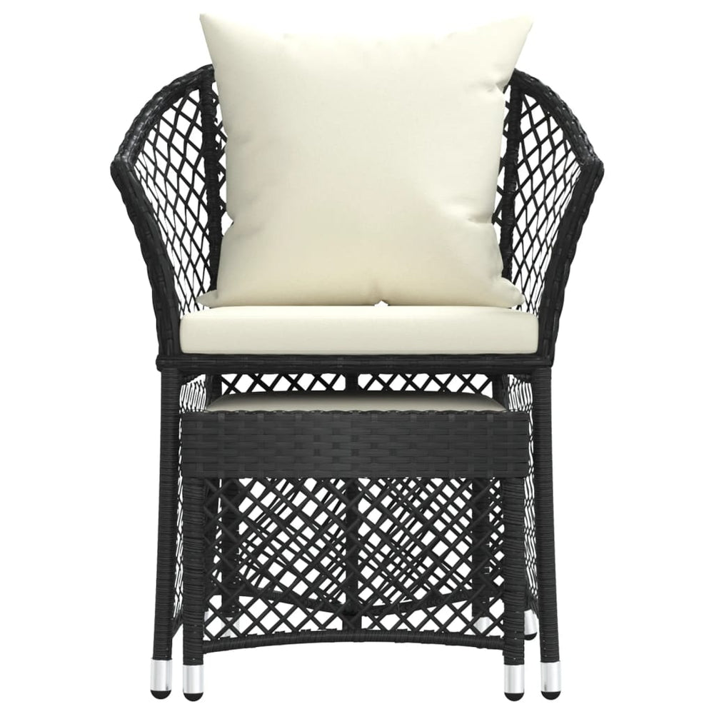 2-delige Loungeset met kussens poly rattan zwart MeubelReus