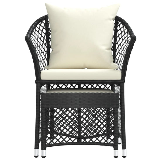 2-delige Loungeset met kussens poly rattan zwart MeubelReus