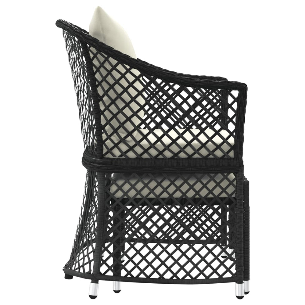 2-delige Loungeset met kussens poly rattan zwart MeubelReus