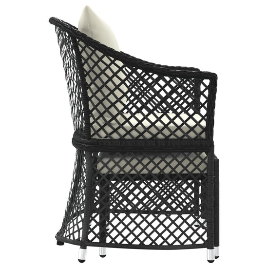 2-delige Loungeset met kussens poly rattan zwart MeubelReus