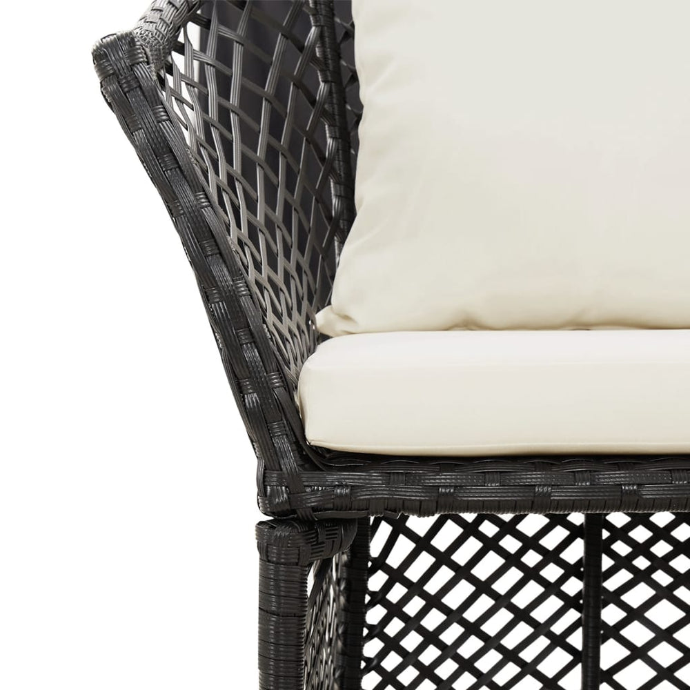 2-delige Loungeset met kussens poly rattan zwart MeubelReus