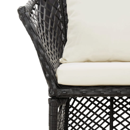 2-delige Loungeset met kussens poly rattan zwart MeubelReus