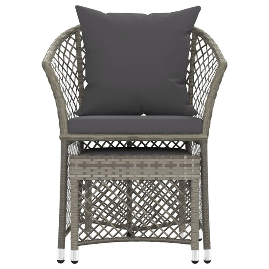 2-delige Loungeset met kussens poly rattan grijs MeubelReus