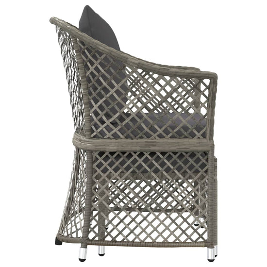 2-delige Loungeset met kussens poly rattan grijs MeubelReus