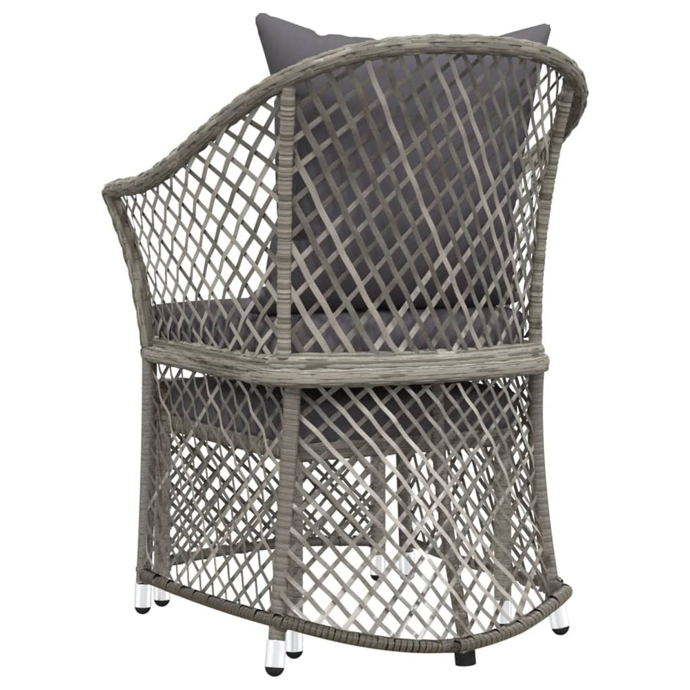 2-delige Loungeset met kussens poly rattan grijs MeubelReus