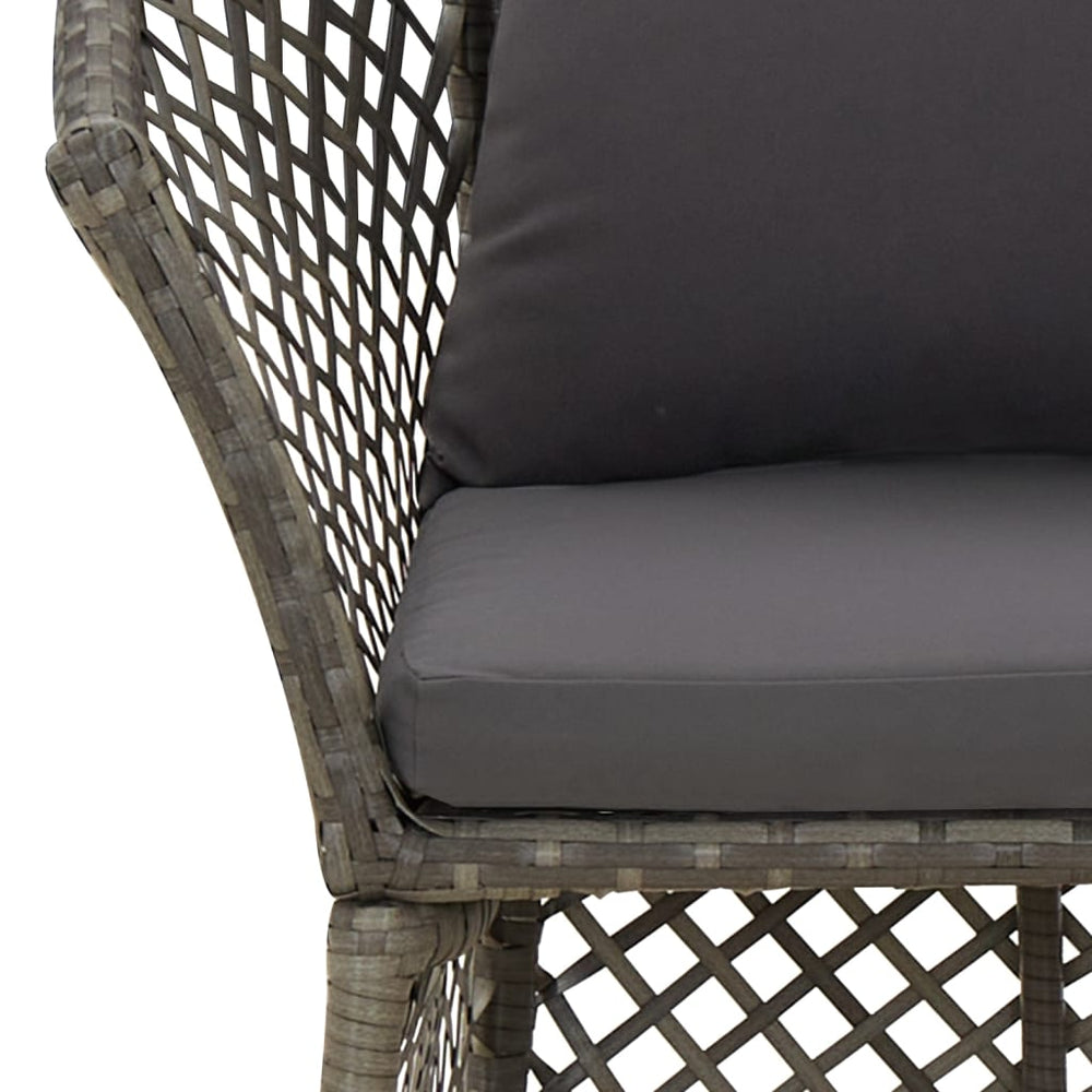 2-delige Loungeset met kussens poly rattan grijs MeubelReus