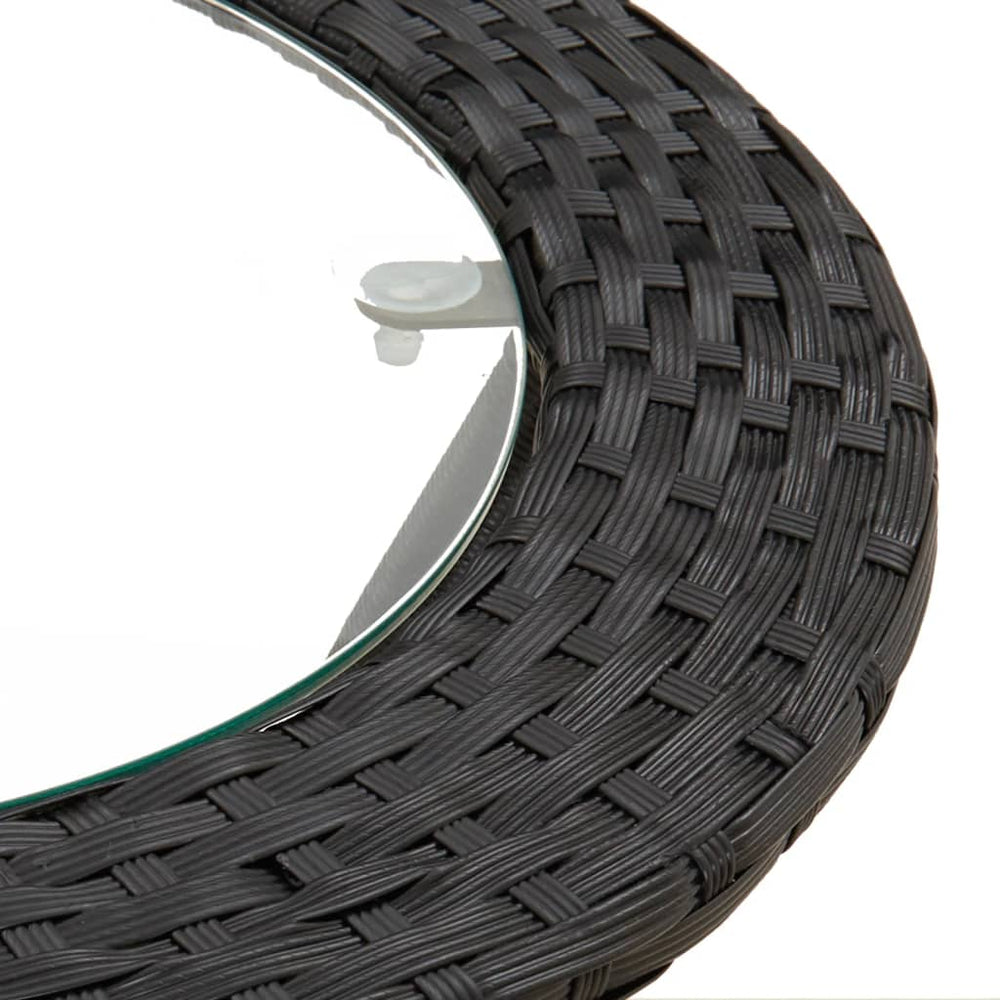 2-delige Loungeset met kussens L-vormig poly rattan zwart MeubelReus