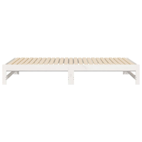 Slaapbank uitschuifbaar 2x(80x200) cm massief grenenhout wit MeubelReus