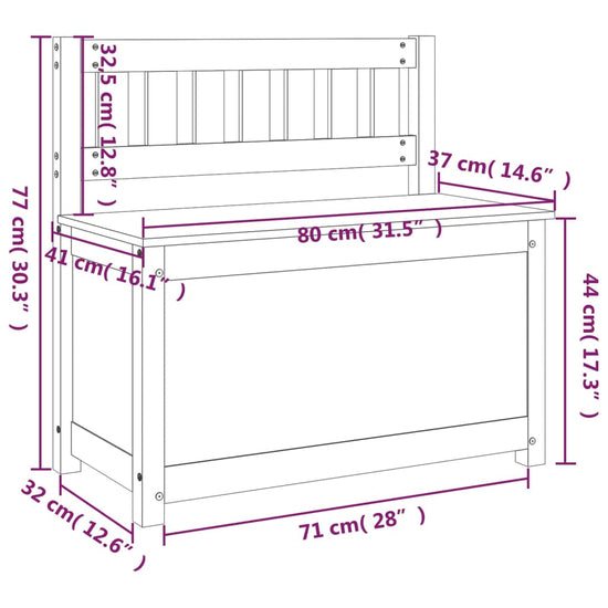 Bankje 80x41x77 cm massief grenenhout MeubelReus
