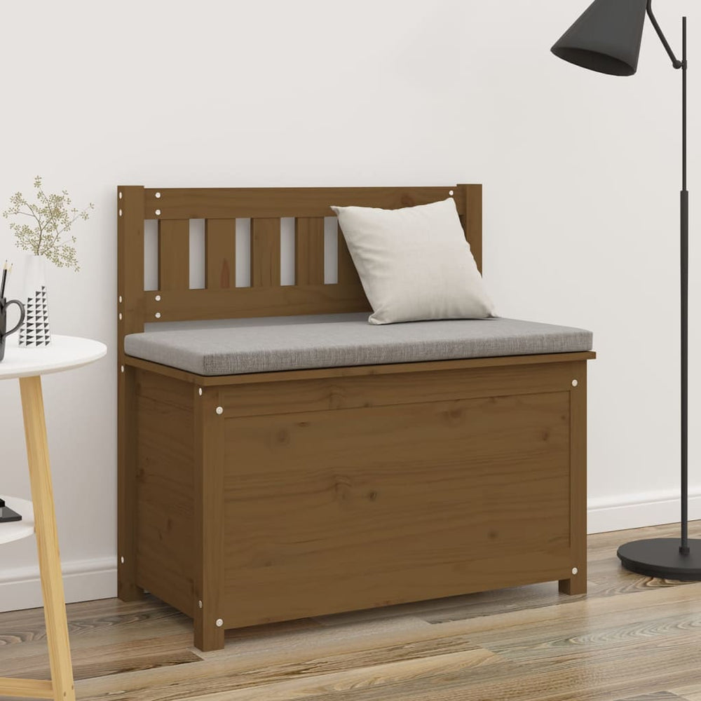 Bankje 80x41x77 cm massief grenenhout honingbruin MeubelReus
