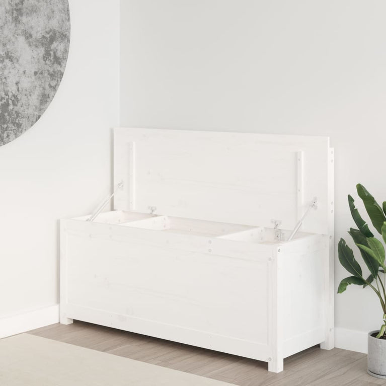 Bankje 110x41x76,5 cm massief grenenhout wit