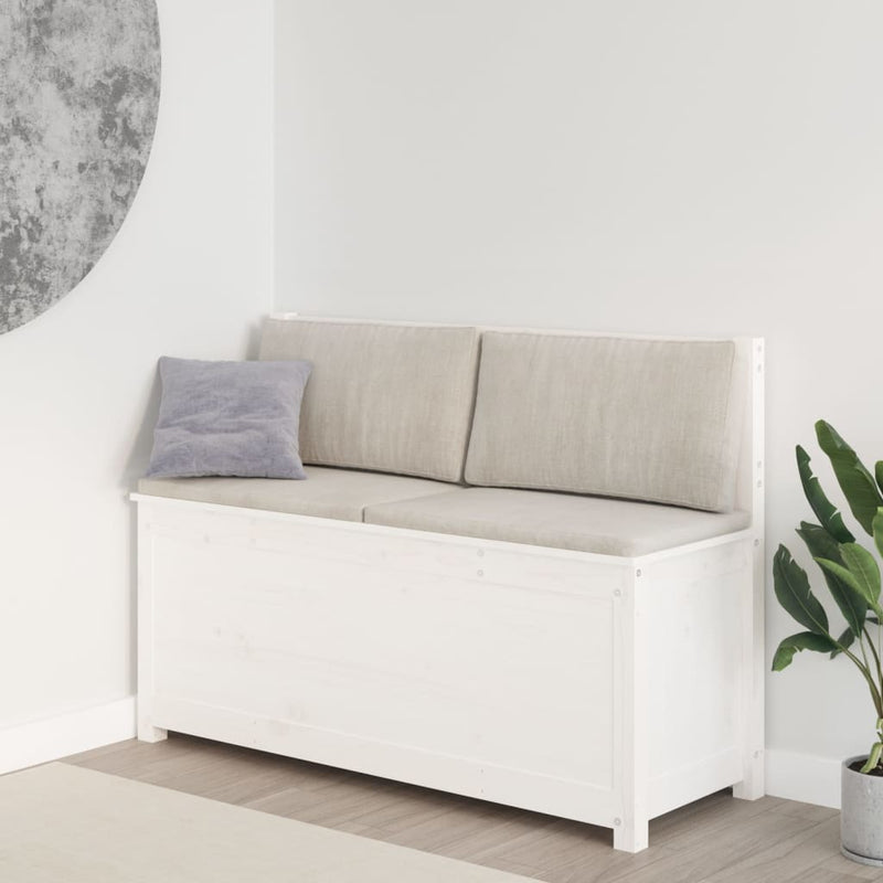 Bankje 110x41x76,5 cm massief grenenhout wit