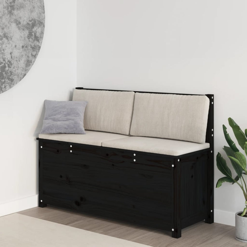 Bankje 110x41x76,5 cm massief grenenhout zwart MeubelReus