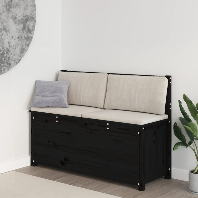 Bankje 110x41x76,5 cm massief grenenhout zwart MeubelReus