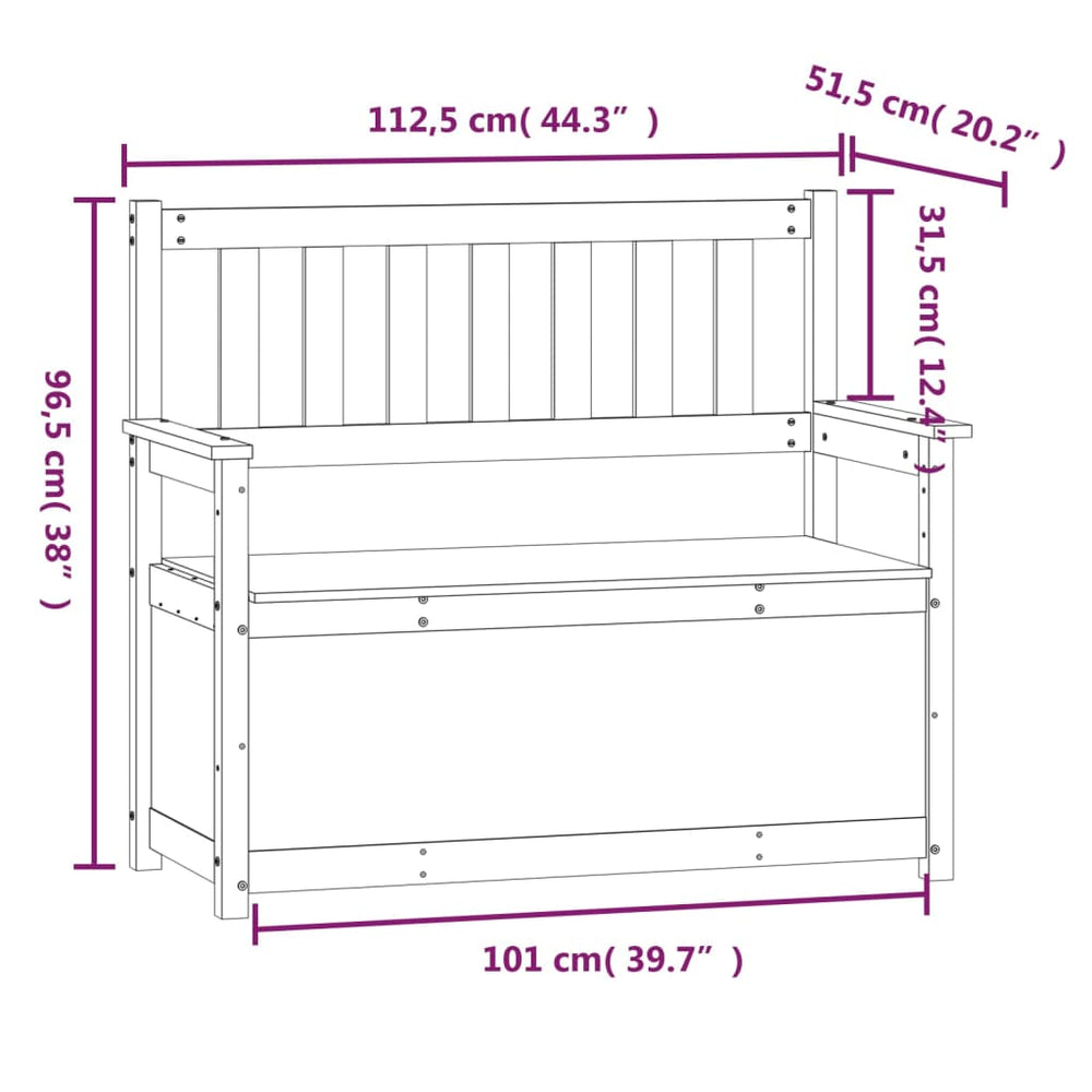 Bankje 112,5x51,5x96,5 cm massief grenenhout honingbruin MeubelReus