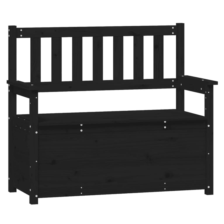 Bankje 112,5x51,5x96,5 cm massief grenenhout zwart MeubelReus