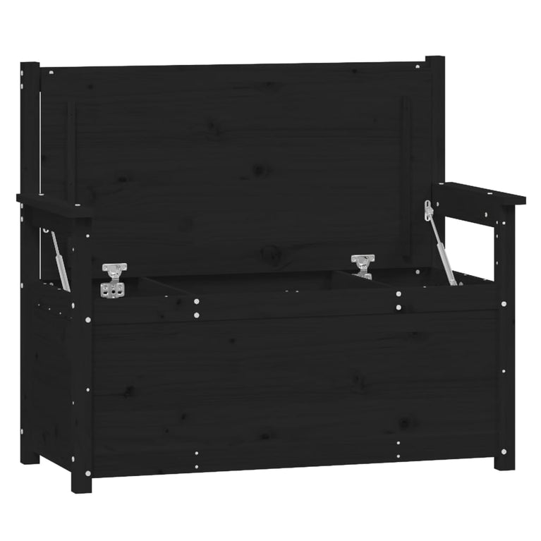 Bankje 112,5x51,5x96,5 cm massief grenenhout zwart MeubelReus