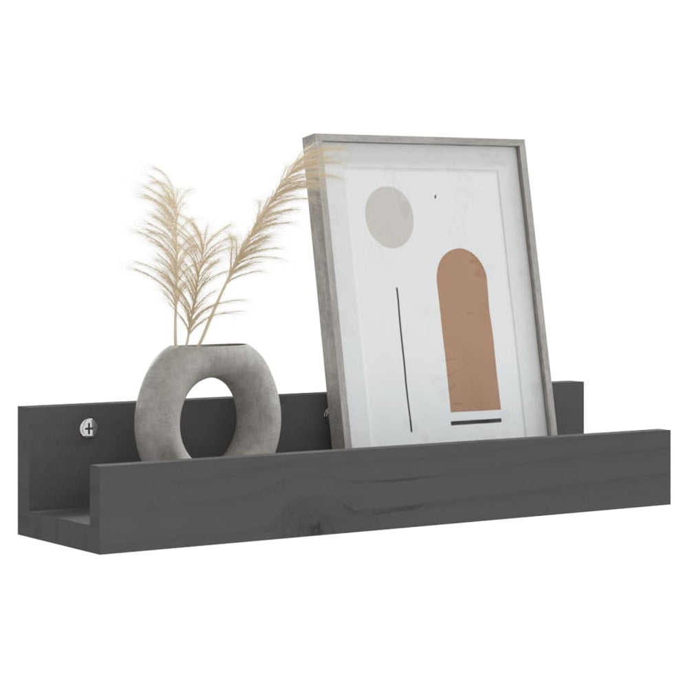 Wandschappen 2 st 50x12x9 cm massief grenenhout grijs MeubelReus