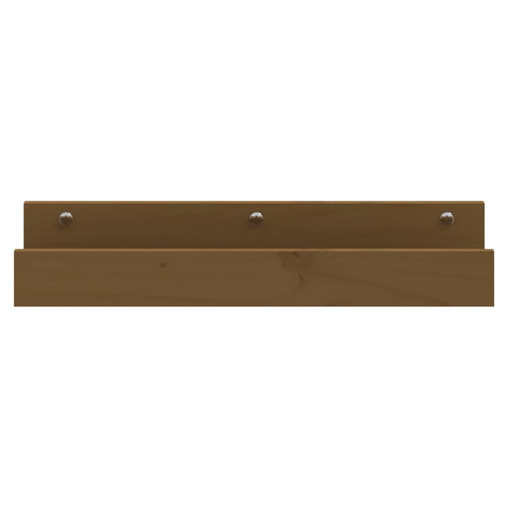 Wandschappen 2 st 50x12x9 cm massief grenenhout honingbruin MeubelReus
