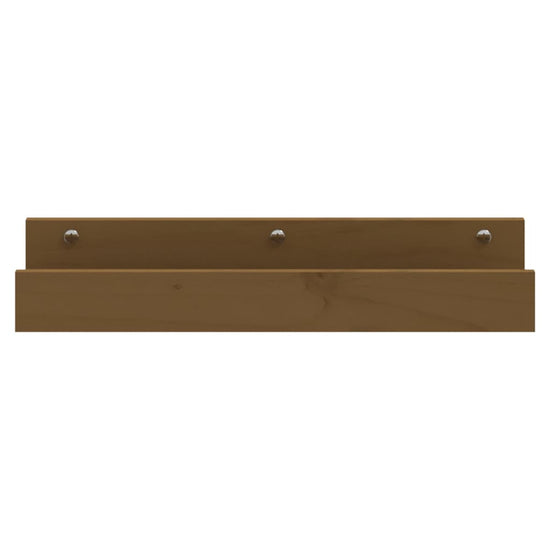 Wandschappen 2 st 50x12x9 cm massief grenenhout honingbruin MeubelReus